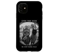 Sweat à Capuche « Open The Door Peephole We Just Wanna Talk Cats » Coque pour iPhone 11