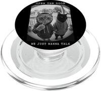 Sweat à Capuche « Open The Door Peephole We Just Wanna Talk Cats » PopSockets PopGrip pour MagSafe