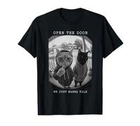 Sweat à Capuche « Open The Door Peephole We Just Wanna Talk Cats » T-Shirt