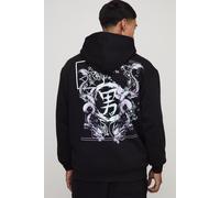 Sweat à capuche oversize à imprimé dragon homme - noir - L, noir