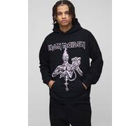 Sweat à capuche oversize à imprimé Iron Maiden homme - noir - XS, noir