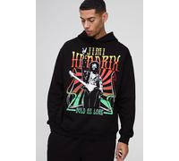 Sweat à capuche oversize à imprimé Jimi Hendrix homme - noir - S, noir