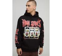 Sweat à capuche oversize à imprimé machine à sous homme - noir - XS, noir