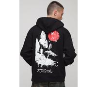 Sweat à capuche oversize à imprimé Tokyo homme - noir - L, noir