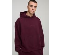 Sweat à capuche oversize basique à logo signature homme - bordeaux - L, bordeaux
