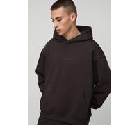 Sweat à capuche oversize basique à logo signature homme - brun - L, brun