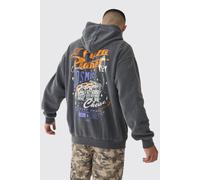 Sweat à capuche oversize délavé à imprimé Toy Story Pizza Planet homme - gris - XS, gris