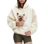 Sweat à Capuche Oversize Femme avec Poche pour Animal Pull Doux en Polaire | Sweat Manches Longues Chaud avec Poche Kangourou, Vêtement Décontracté Automne Hiver pour Amoureuse