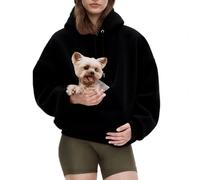 Sweat à Capuche Oversize Femme avec Poche pour Animal Pull Doux en Polaire | Sweat Manches Longues Chaud avec Poche Kangourou, Vêtement Décontracté Automne Hiver pour Amoureuse