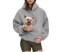 Sweat à Capuche Oversize Femme avec Poche pour Animal Pull Doux en Polaire | Sweat Manches Longues Chaud avec Poche Kangourou, Vêtement Décontracté Automne Hiver pour Amoureuse