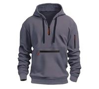 Sweat à Capuche Oversize Homme Travail Veste, à Demi Zippé Veste Essentials Hoodie à Manches Longues Pull Sweat avec Poches ZippéEs Les ModèLes d'automne Et d'hiver Grande Taille S-3xl