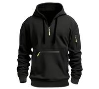 Sweat à Capuche Oversize Homme Travail Veste - à Demi Zippé Veste Essentials Hoodie à Manches Longues Pull Sweat avec Poches ZippéEs Les ModèLes d'automne Et d'hiver Grande Taille S-3xl