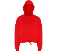 Sweat à capuche oversize pour femme TriDri, longueur crop RW6548 (XS) (Rouge feu)