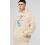 Sweat à capuche oversize universitaire à imprimé Bugs Bunny homme - beige - L, beige