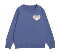 Sweat à Capuche Oversized Cœur Mignon Femme - Polaire Douce à Manches Longues Pullover, Sweat Tendance Campus Automne, Confortable pour Études & Sorties Entre Amis(Light Blue, 5-6 Years)