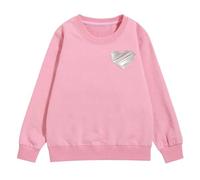 Sweat à Capuche Oversized Cœur Mignon Femme - Polaire Douce à Manches Longues Pullover, Sweat Tendance Campus Automne, Confortable pour Études & Sorties Entre Amis(Pink, 13-14 Years)