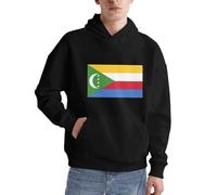 Sweat À Capuche Patriotique Comores Drapeau Style Classique Comores Pull Amusant Imprimé Hoodie Cordon Pull À Capuche pour Usage Quotidien Activités De Loisirs Plein Air