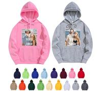 Sweat à Capuche Personnalisé Homme Femme avec Photo, Logo, Texte - Pull Couple avec Poche - 18 Couleurs - Cadeaux Noël Saint Valentin