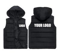 Sweat À Capuche Personnalisé pour Hommes, Gilet avec Texte Ou Image Personnalisé, Veste À Fermeture Éclair, Chaud, sans Manches, Manteau De Sport Décontracté Black,XXL