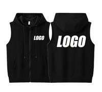 Sweat À Capuche Personnalisé sans Manches avec Fermeture Éclair pour Homme et Femme, Company Vêtements De L'équipe Logo Personnalisé Streetwear Automne Hiver Veste Color2,4XL