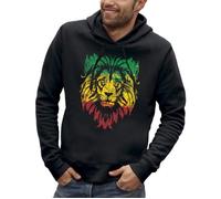 Sweat à capuche - PIXEL EVOLUTION - LION REGGAE - Homme - Noir L