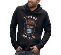 Sweat à capuche - PIXEL EVOLUTION - SINGE BIKERS - Homme - Noir - 100% Coton peigné L