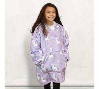 Sweat plaid à capuche, couverture, pull - Sherpa et flanelle - Enfant - Licorne - Vivezen