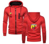 Sweat À Capuche Polaire pour Homme pour ABA-RTH, Fermeture Éclair, Décontracté, Sweat-Shirt Manches Longues, pour L'automne, pour Adolescent Adulte, Chaud, avec Poches,Red-3x_l
