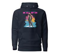 Sweat à capuche pour adulte « There's a Hero in All of Us » de style urbain, Bleu marine vif, XXL