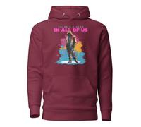 Sweat à capuche pour adulte « There's a Hero in All of Us » de style urbain, bordeaux, M
