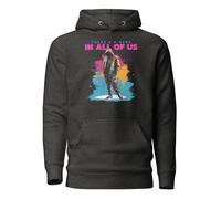 Sweat à capuche pour adulte « There's a Hero in All of Us » de style urbain, Gris anthracite chiné, M