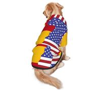 Sweat à capuche pour chien avec drapeau américain de l'Espagne - Sweat à capuche pour chiens de taille moyenne et grande - Sweat élégant avec poche et trou pour laisse