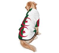 Sweat à capuche pour chien avec drapeau de l'Algérie pour chiens de taille moyenne à grande taille, chaud, doux, respirant, facile à porter pour l'hiver et l'automne