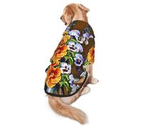 Sweat à capuche pour chien avec impression de peinture diamant fleur, chaud, doux et respirant pour chiens de taille moyenne à grande, design facile à porter, pour l'hiver et l'automne