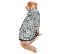 Sweat à capuche pour chien avec imprimé dollar amusant - Chaud, doux et respirant - Pour chiens de taille moyenne à grande - Design facile à porter, pour l'hiver et l'automne