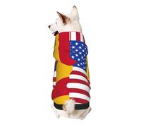 Sweat à capuche pour chien avec imprimé drapeau américain de l'Espagne pour petits chiens, chaud, doux et respirant, facile à porter pour l'hiver et l'automne chaud