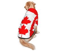 Sweat à capuche pour chien avec imprimé drapeau canadien pour chiens de taille moyenne à grande, chaud, doux, respirant, facile à porter pour l'hiver et l'automne, pull pour animal domestique