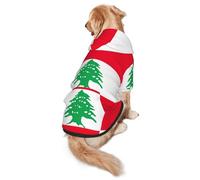 Sweat à capuche pour chien avec imprimé drapeau du Liban pour chiens de taille moyenne à grande, chaud, doux, respirant, facile à porter pour l'hiver et l'automne