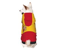 Sweat à capuche pour chien avec imprimé drapeau espagnol pour petits chiens, chaud, doux et respirant, facile à porter pour l'hiver et l'automne chaud