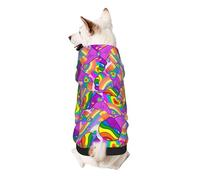 Sweat à Capuche pour Chien avec Motif cœurs de Glace Arc-en-Ciel, vêtements Chauds pour Chiots et Chats, Manteau d'hiver Douillet, Combinaison, Pyjama Doux pour Petits Chiens (Taille XX-Large).