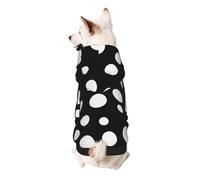 Sweat à capuche pour chien, chat et petits animaux de compagnie - Doux et confortable - Imprimé à gros pois - Noir et blanc - Taille XS