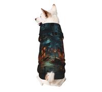 Sweat à capuche pour chien Château d'Halloween - Vêtements doux et respirants pour petits et grands chiens, vêtements élégants et confortables pour chiens