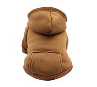 Sweat À Capuche pour Chien, Couleur Unie, Coupe-Vent, Résistant Au Froid, Chaud, Pitbull, Chihuahua, Yorkie, Schnauzer, Veste, Vêtements pour Animaux De Compagnie, Hiver,Café,M.