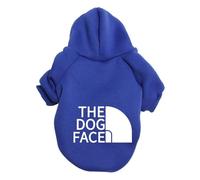 Sweat à capuche pour chien de compagnie, saison d'automne et d'hiver pour grand chien, motif texte, bouledogue français, labrador (bleu-01, L 2 à 3 kg)