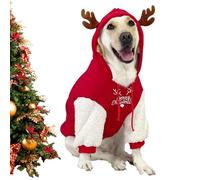 Sweat à capuche pour chien de grande taille, tenue de Noël pour chien - Antler Dog Christmas Hoodie Pet Warm Sweatshirt,Vêtements de Noël pour chiens à la mode, pull d'automne et d'hiver pour grands c