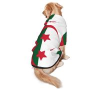 Sweat à capuche pour chien Drapeau de l'Algérie pour chiens de taille moyenne et grande - Vêtement en polyester doux pour toutes les saisons