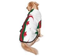 Sweat à capuche pour chien Drapeau de l'Algérie - Vêtement en polyester doux et respirant pour chiens de taille moyenne et grande