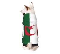 Sweat à capuche pour chien Drapeau de l'Algérie - Vêtement en polyester doux et respirant pour chiens de petite, moyenne et grande taille