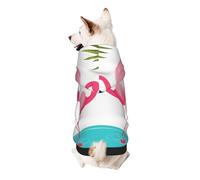 Sweat à capuche pour chien - Élégant - Imprimé - Streetwear - Survêtement pour chien - XXL - Motif feuille de palmier et flamants roses