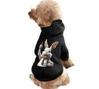 Sweat à Capuche pour Chien et Chat avec Motif Lapin Ivre imprimé drôle d'hiver pour Chien et Chat, Tenue Mignonne pour Petits, Moyens et Grands Chiens et Chats